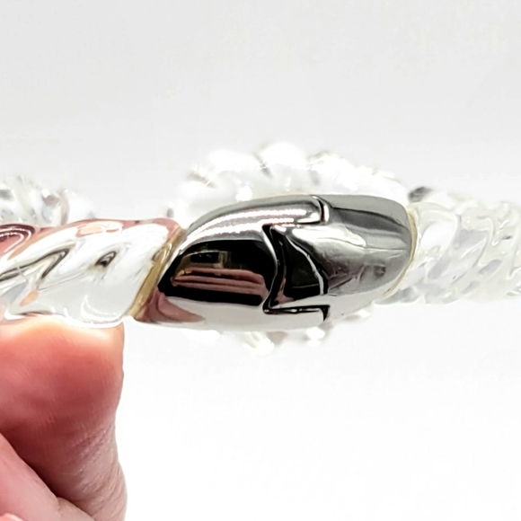 Alexis Bittar Diamond Swarovski Crystal Winter Paisley Lucite Rope Bracelet - Picture 15 of 17